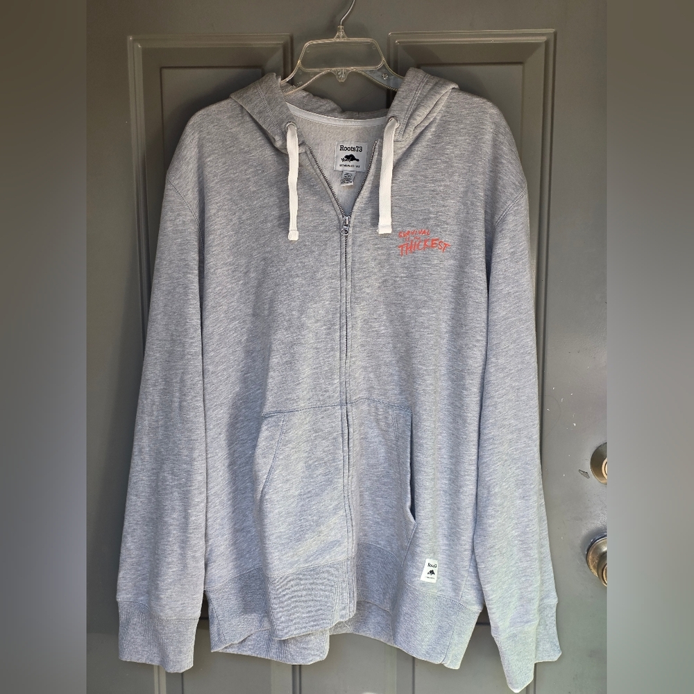 Roots73 Grey Hoodie Size XL "Survival Of The Thickest"